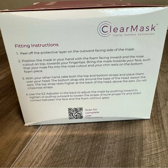 Transparent Face Mask by Clearmask EZ-Adjuster Box of 24- Multiple Available! - Picture 4 of 14